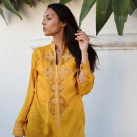 tunique marocaine jaune foncé