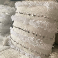 Coussins de lit marocains blancs