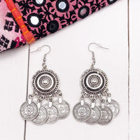 Boucles d'oreilles bohème gypsy pièces de monnaie / Bijoux ethnique boho