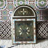 grand miroir mural, miroir marocain, art mural arabe, miroir incrusté d’os, miroir mosaïque, miroir Art déco, miroir voûté