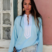 Tunique marocaine bleu clair