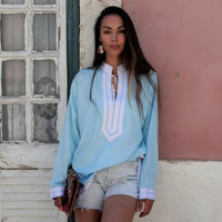 Tunique marocaine bleu clair