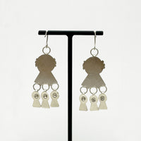 Boucles d'oreilles berbères en argent et cabochons en verre bordeaux / Bijou Maroc / Bijoux bohème ethnique boho