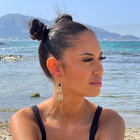 Boucles d'oreilles berbères en argent et cabochons en verre bordeaux / Bijou Maroc / Bijoux bohème ethnique boho