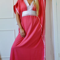 Robe de printemps caftan, robe, caftan rose saumon caftan maxi robe marine - vêtements de plage, complexe hôtelier, maternité, cadeaux, anniversaire, camouflage,