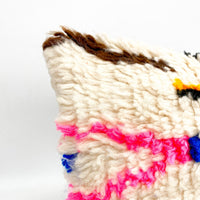 Housse de coussin berbère marocain Azilal à motifs colorés 60x40cm