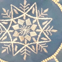 POUF bleu marocain bohème avec surpiqûres blanches, pouf en cuir, pouf ottoman, pouf marocain, pouf maroquin, ottomane marocaine non rembourrée