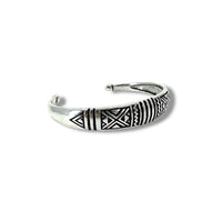Bracelet Bohème Plaqué Argent 10 Microns - Motifs Ethniques - Ajustable