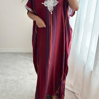 Gandoura marocaine bourguignonne, gandoura marocaine traditionnelle, caftan marocain pour femme, vêtements bohèmes, robe orientale.