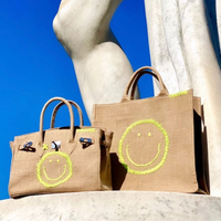 24H Birkin Style Jute with Smiley