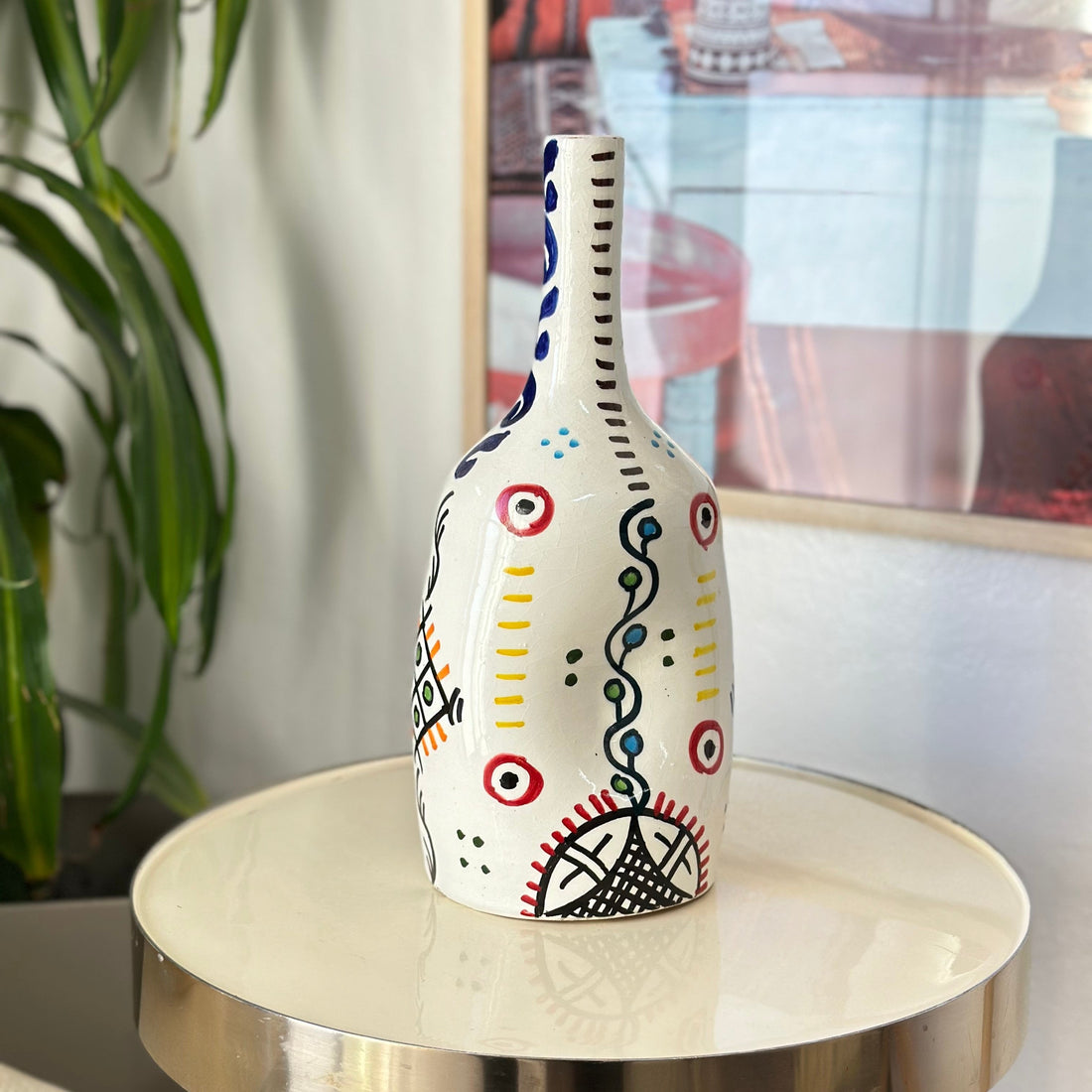 Vase artisanal bouteille amazigh