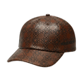 Casaui Pattern Casquette en cuir marron