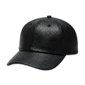 Casaui Noir Casquette en cuir motif