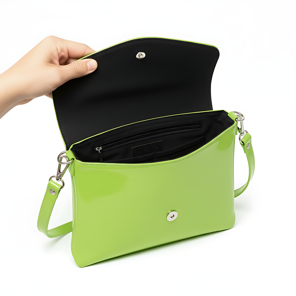 MARRAKCHI Pochette  en cuir vert néo
