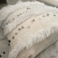 Coussins de lit marocains blancs