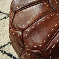 Pouf en cuir marocain rouge - repose-pieds ottoman pouf 100 % cuir naturel véritable - pouf marron fait main