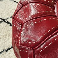 Pouf en cuir marocain rouge - repose-pieds ottoman pouf 100 % cuir naturel véritable - pouf marron fait main