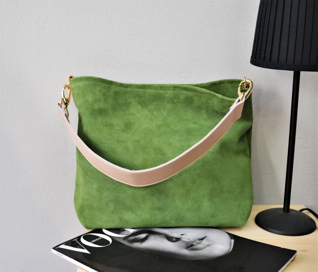 Sac hobo en cuir  vert wasabi