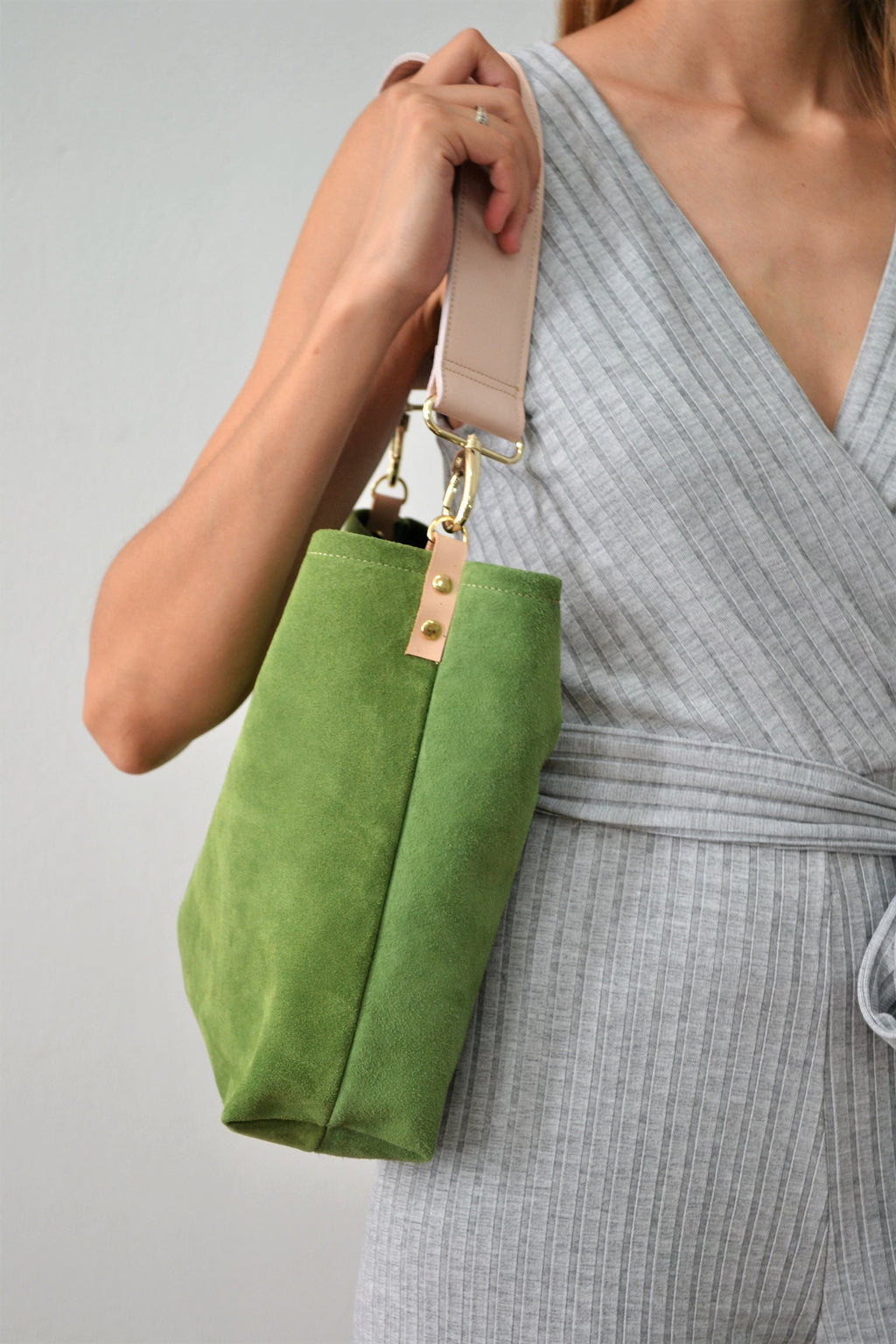Sac hobo en cuir  vert wasabi