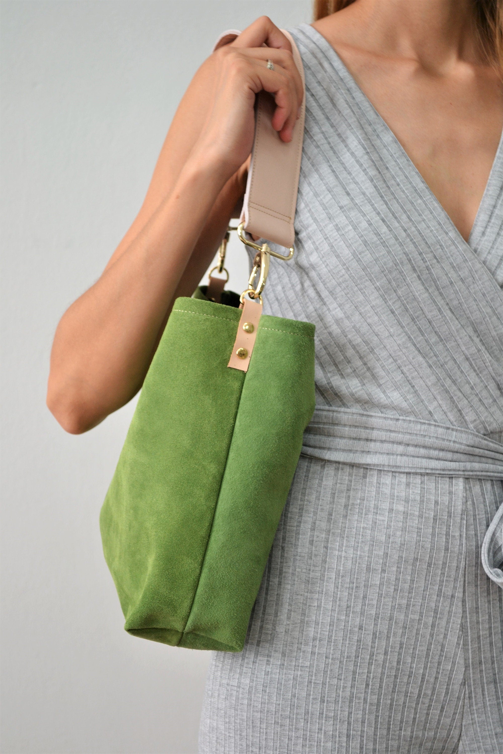Sac hobo en cuir  vert wasabi