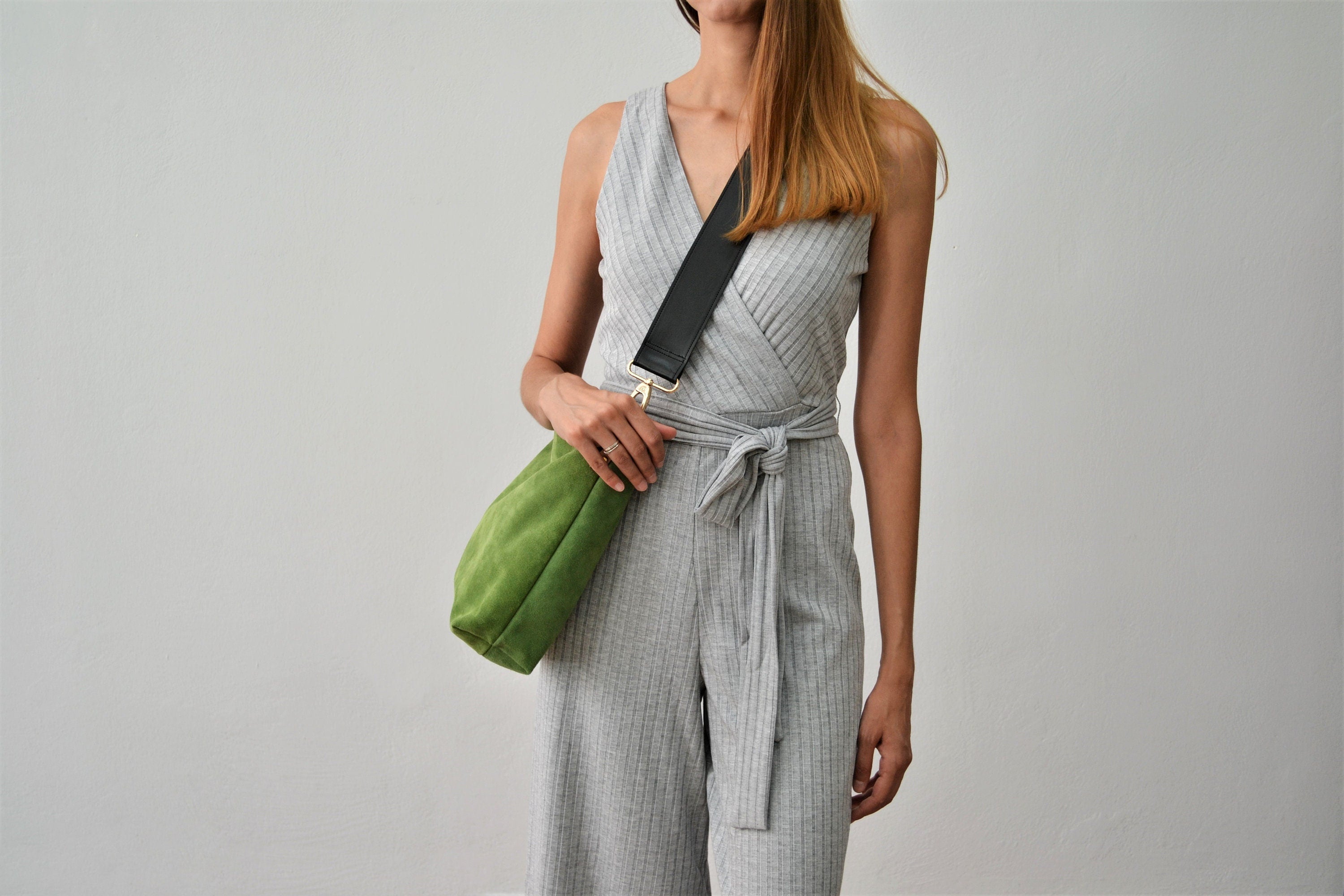 Sac hobo en cuir  vert wasabi