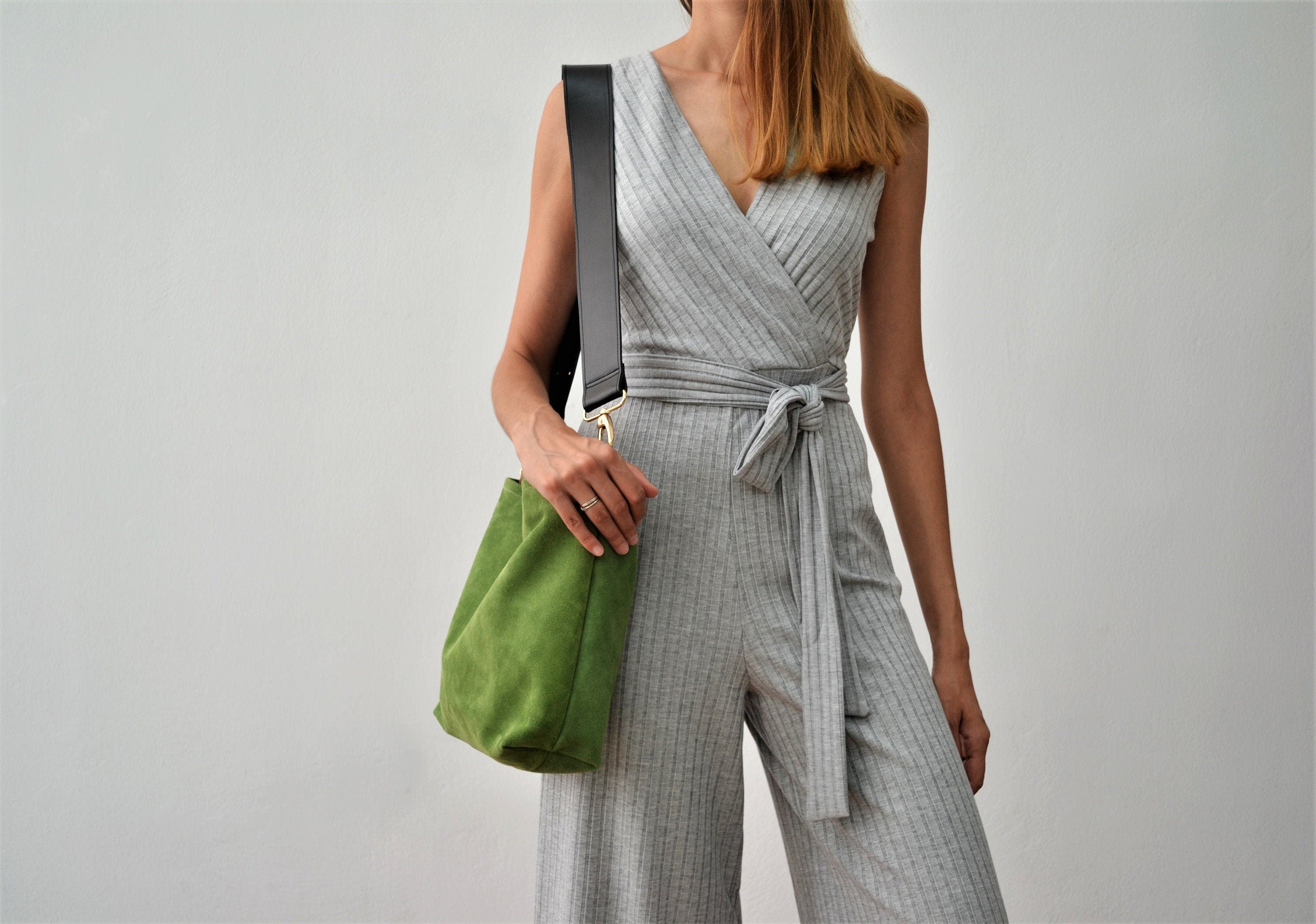 Sac hobo en cuir  vert wasabi