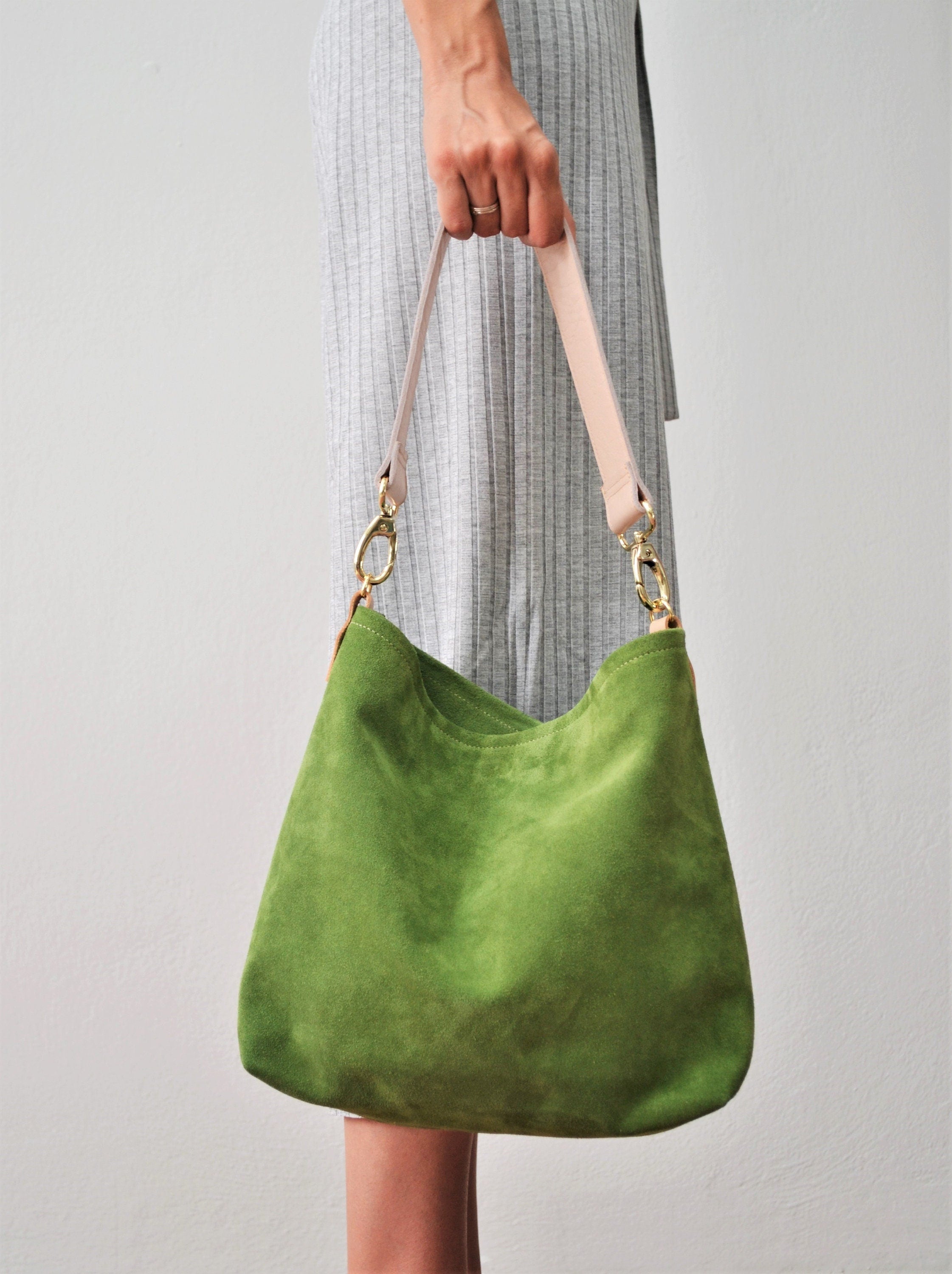 Sac hobo en cuir  vert wasabi