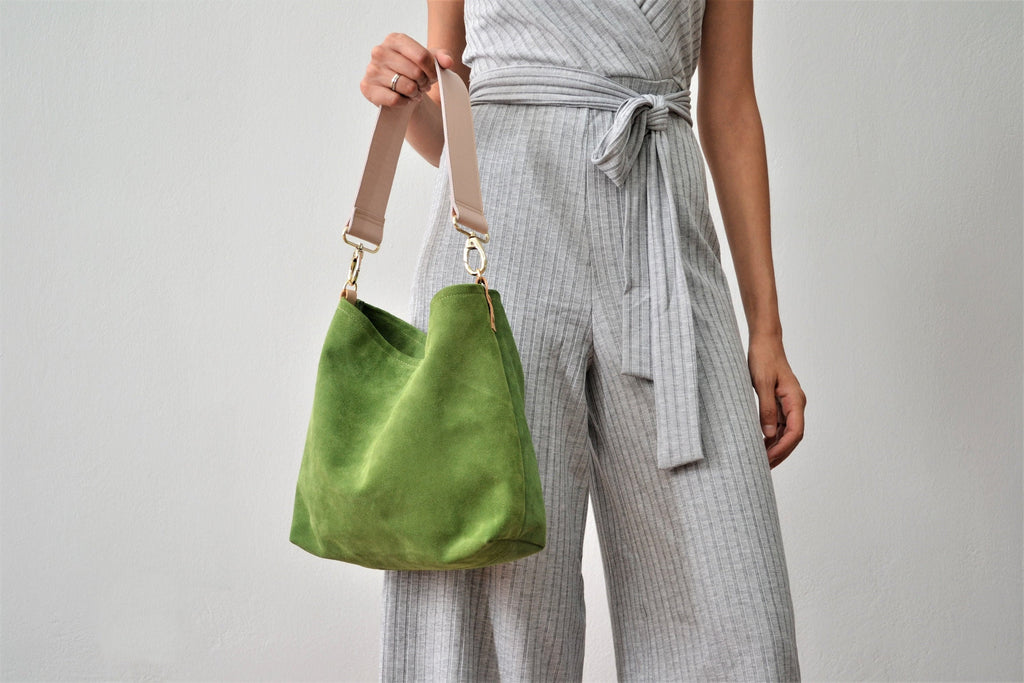 Sac hobo en cuir  vert wasabi