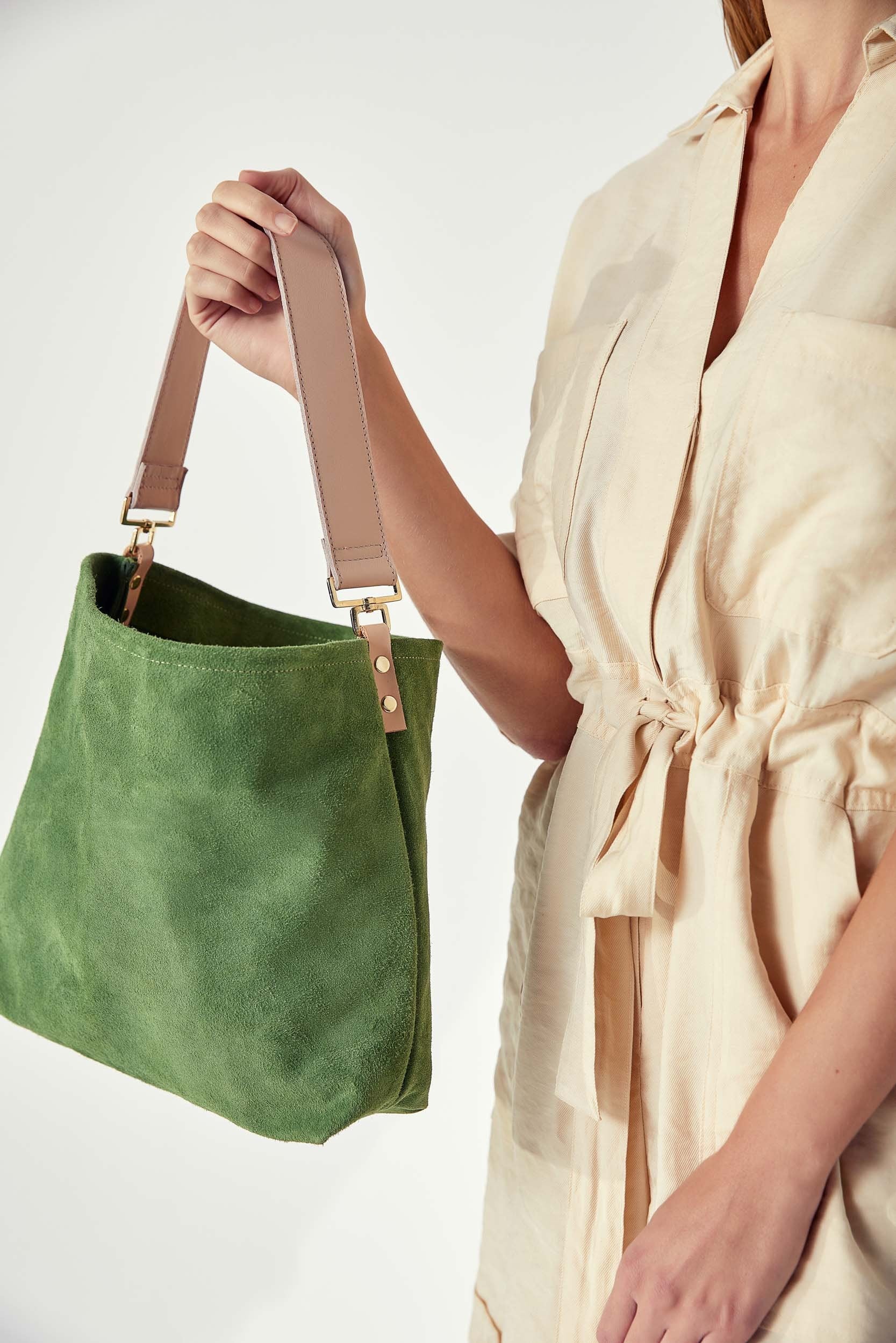 Sac hobo en cuir  vert wasabi