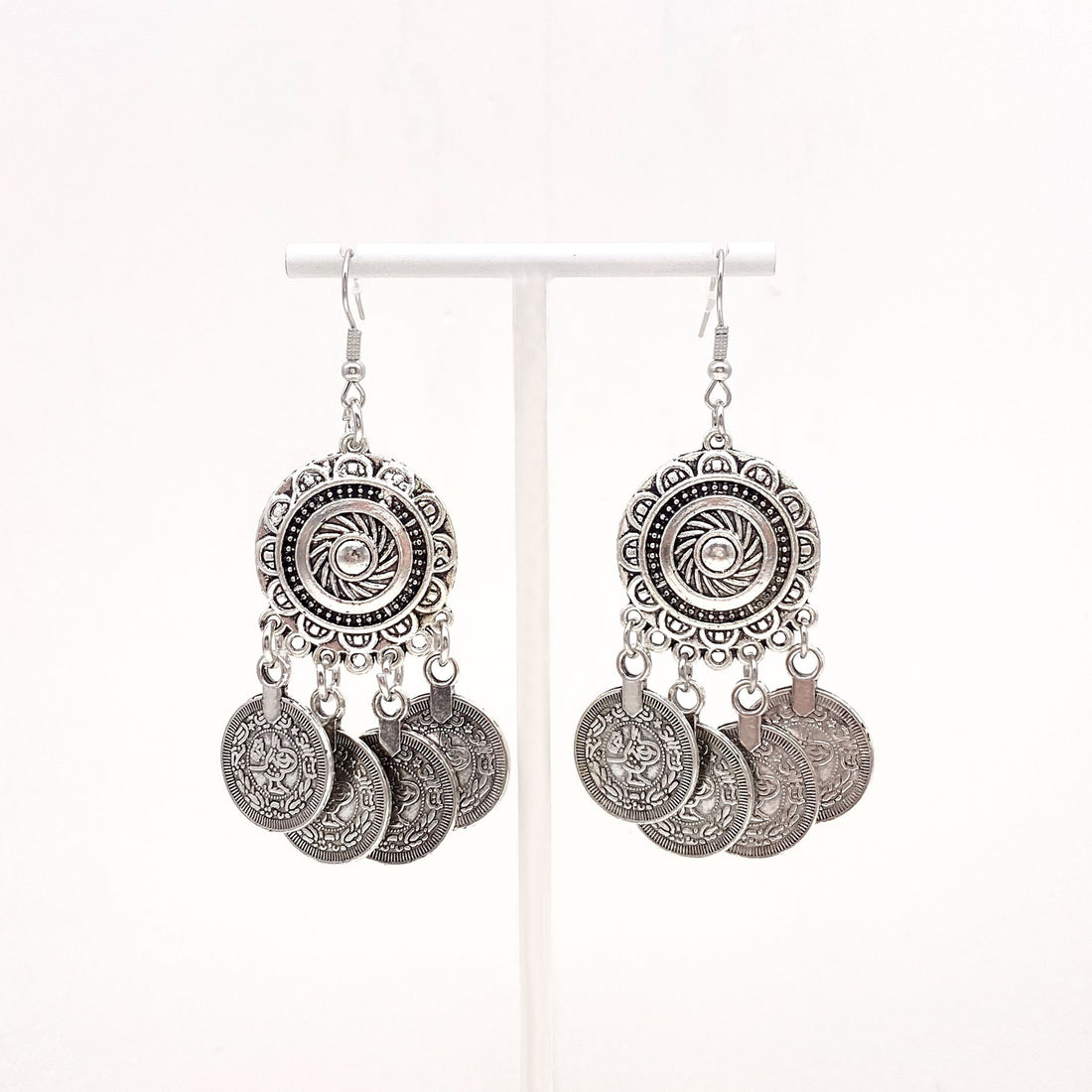 Boucles d'oreilles bohème gypsy pièces de monnaie / Bijoux ethnique boho