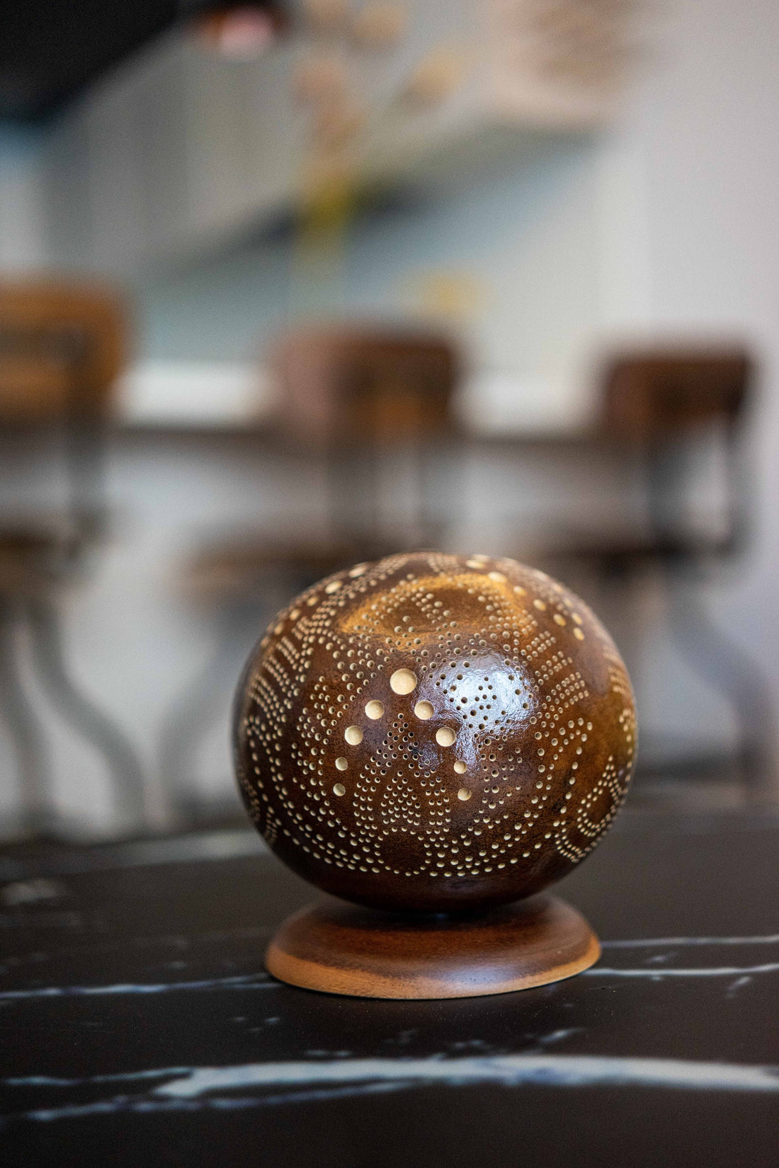 MINIMAL No.1 - Lampe de table, Veilleuse, Lampe gourde, Abat-jour marocain turc, lampe de bureau, Lampe turque, lampe champignon, Lampe de chevet marron