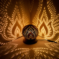 MINIMAL No.1 - Lampe de table, Veilleuse, Lampe gourde, Abat-jour marocain turc, lampe de bureau, Lampe turque, lampe champignon, Lampe de chevet marron