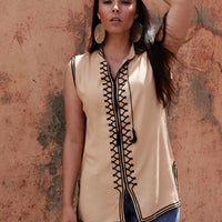 Tunique beige et noire