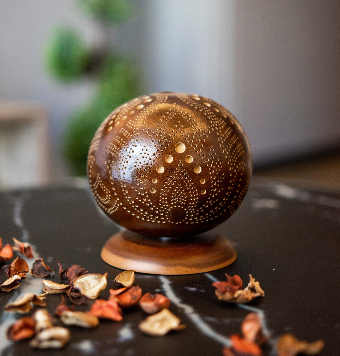 MINIMAL No.1 - Lampe de table, Veilleuse, Lampe gourde, Abat-jour marocain turc, lampe de bureau, Lampe turque, lampe champignon, Lampe de chevet marron