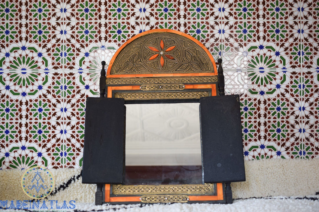 Miroir Marocain, Miroir Arqué, Miroirs en Métal, Miroir Painting, Miroir en Incrustation D'OS, Miroir Bohème, Miroir Encadré, Tentures Murales 