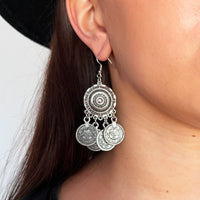 Boucles d'oreilles bohème gypsy pièces de monnaie / Bijoux ethnique boho