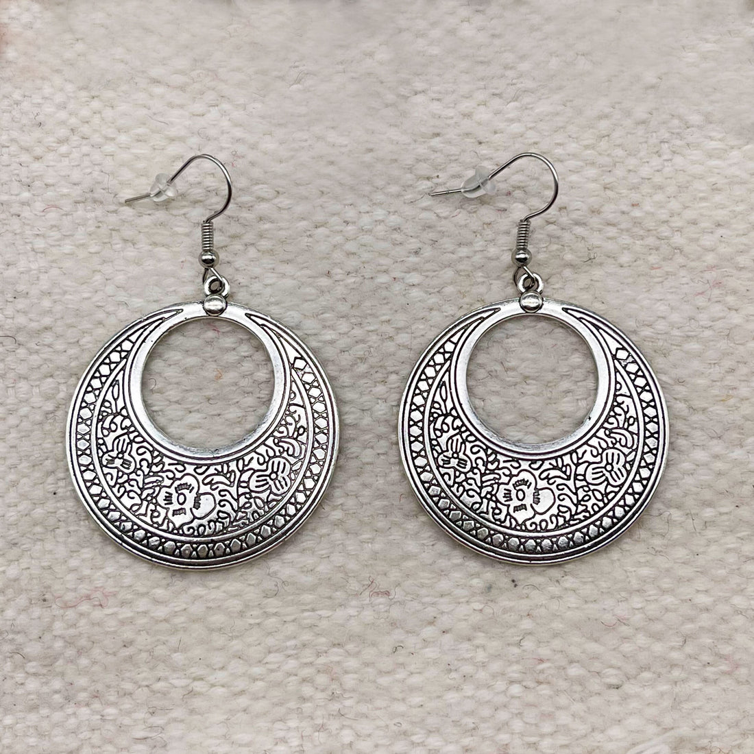 Boucles d'oreilles berbères Motifs floraux / Bijou Maroc / Bijoux bohème ethnique boho