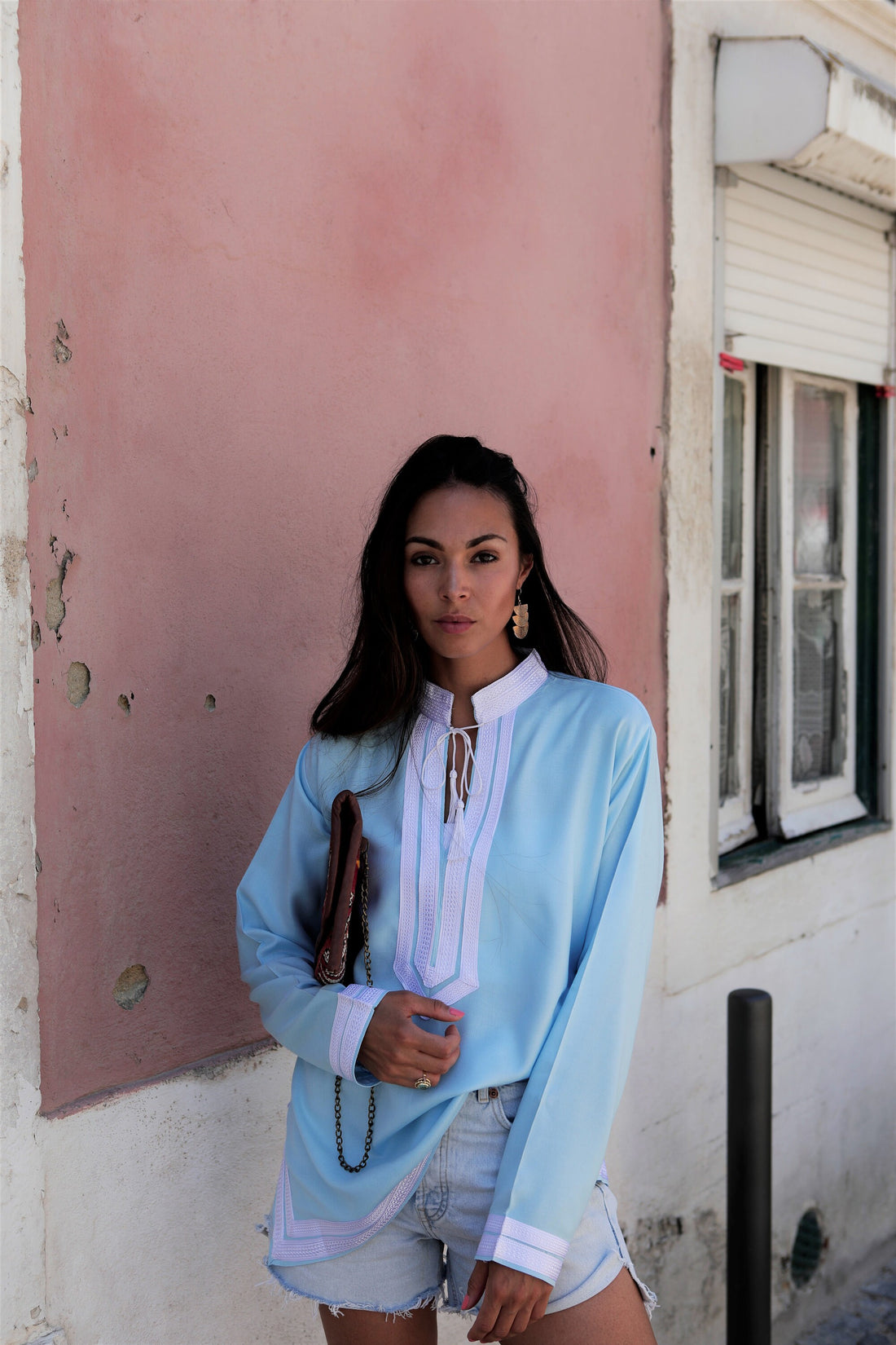 Tunique marocaine  bleu clair