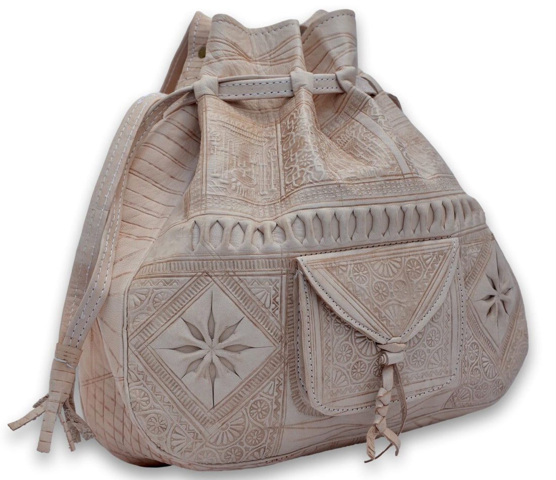 Beutel mit Bandoulière aus marokkanischem Kupfer, Hauptbeutel aus Kupfer, im Vintage-Stil, hauptsächlich aus Leder ohne natürliche Gerbungsfarbe 