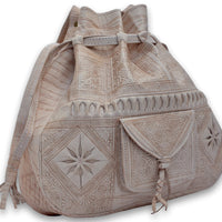 Beutel mit Bandoulière aus marokkanischem Kupfer, Hauptbeutel aus Kupfer, im Vintage-Stil, hauptsächlich aus Leder ohne natürliche Gerbungsfarbe 