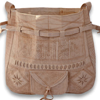 Beutel mit Bandoulière aus marokkanischem Kupfer, Hauptbeutel aus Kupfer, im Vintage-Stil, hauptsächlich aus Leder ohne natürliche Gerbungsfarbe 