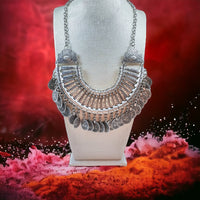 Authentique collier artisanal berbère marocain en acier inoxydable | Bijoux ethniques uniques gitans | Collier ras de cou tendance bohème | Cadeau unique