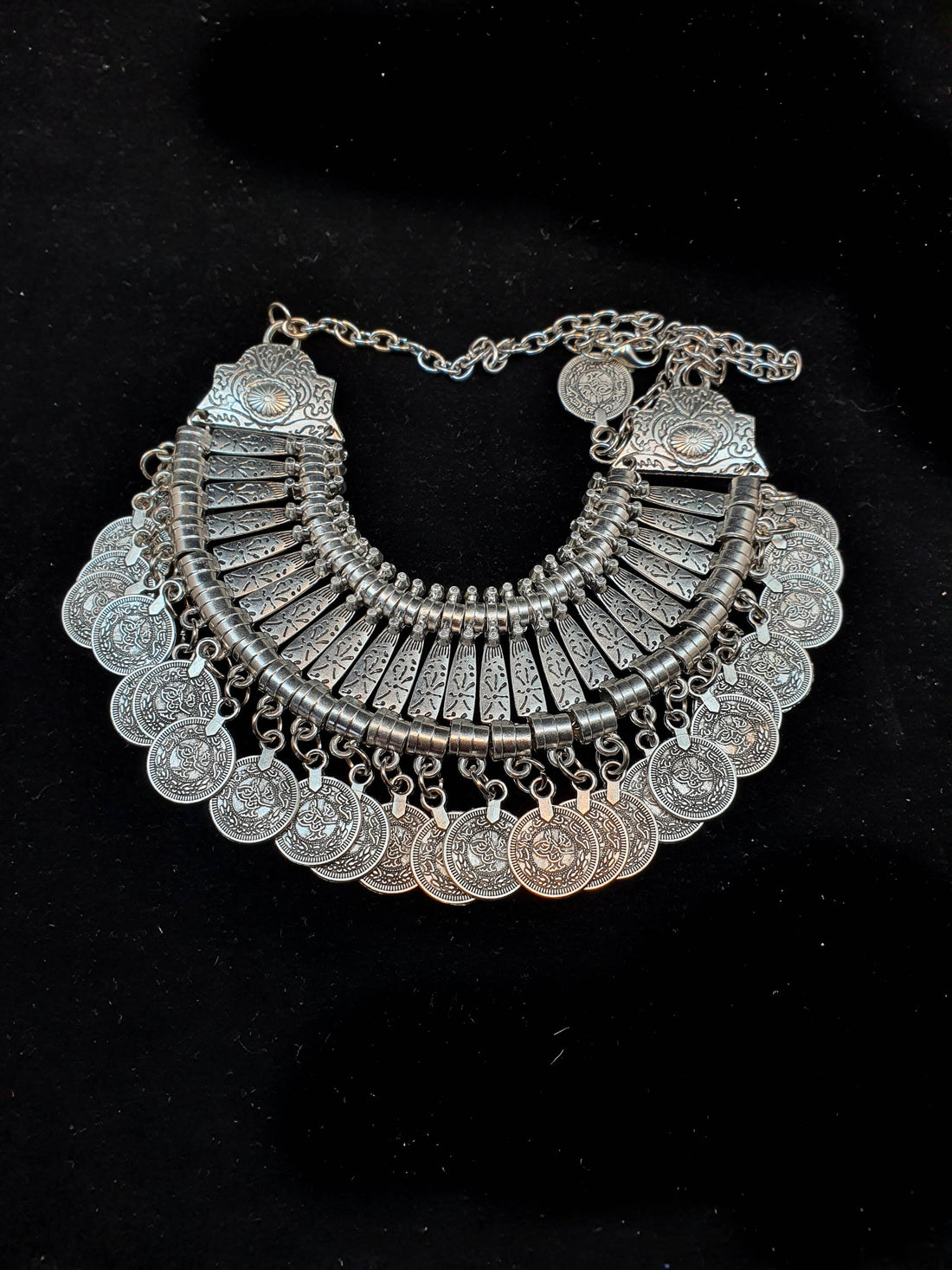 Authentique collier artisanal berbère marocain en acier inoxydable | Bijoux ethniques uniques gitans | Collier ras de cou tendance bohème | Cadeau unique