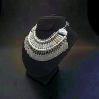 Authentique collier artisanal berbère marocain en acier inoxydable | Bijoux ethniques uniques gitans | Collier ras de cou tendance bohème | Cadeau unique