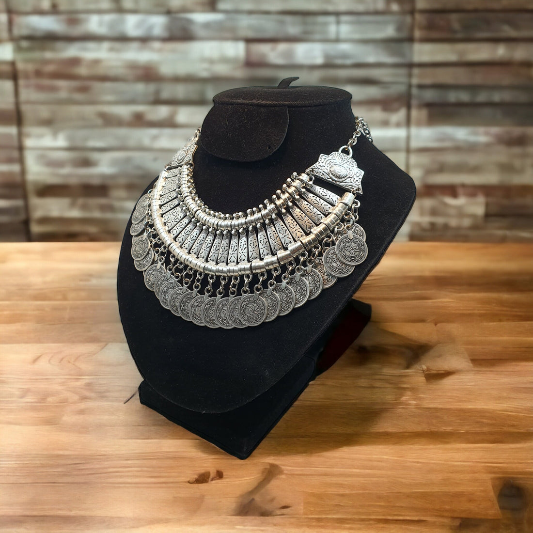 Authentique collier artisanal berbère marocain en acier inoxydable | Bijoux ethniques uniques gitans | Collier ras de cou tendance bohème | Cadeau unique