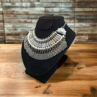 Authentique collier artisanal berbère marocain en acier inoxydable | Bijoux ethniques uniques gitans | Collier ras de cou tendance bohème | Cadeau unique