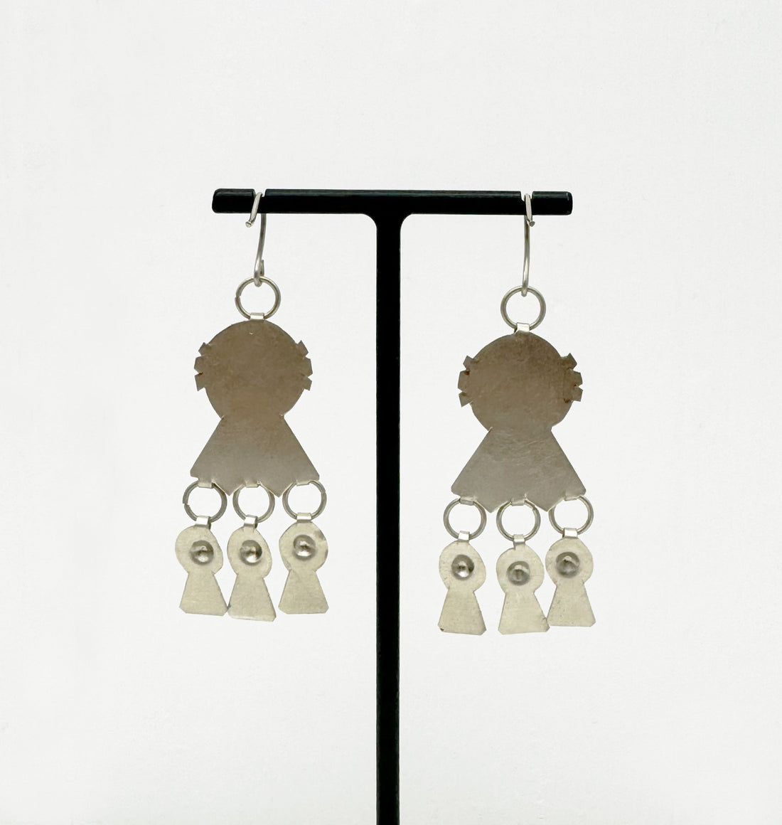 Boucles d'oreilles berbères en argent et cabochons en verre bordeaux / Bijou Maroc / Bijoux bohème ethnique boho