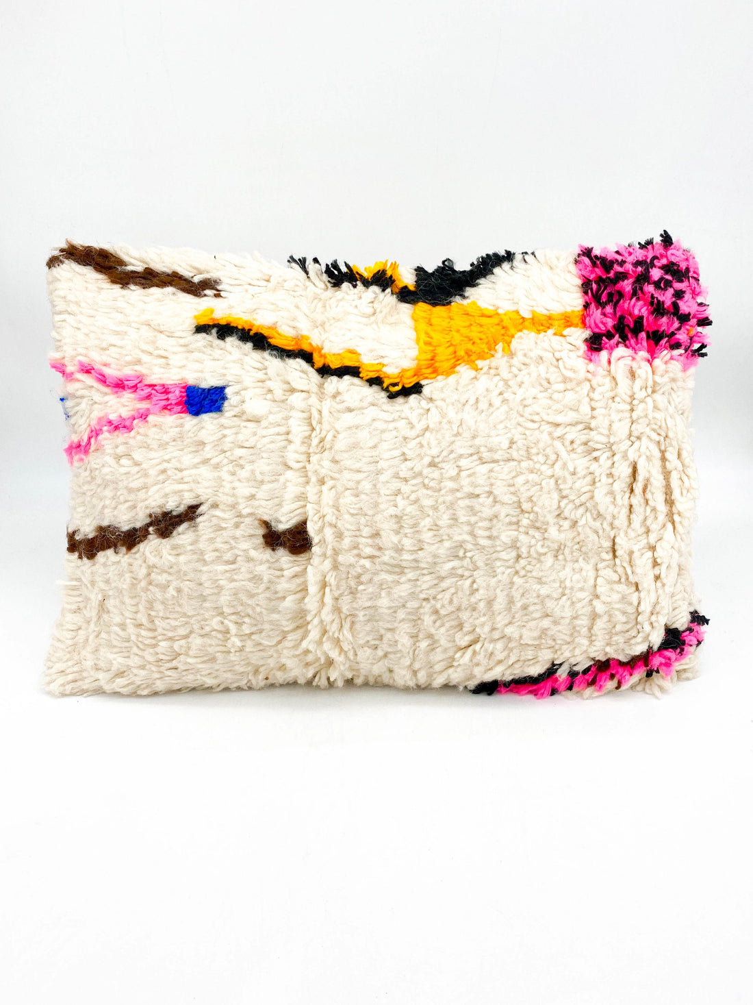 Housse de coussin berbère marocain Azilal à motifs colorés 60x40cm