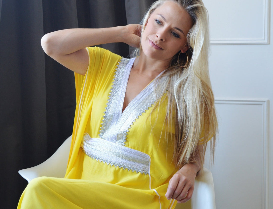 Caftan caftan jaune Resortwear