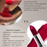 Rouge à Lèvres Marocain Artisanal | Naturel, Biologique, Longue Durée et Sans Cruauté | Couleurs Vives pour Tous les Teints